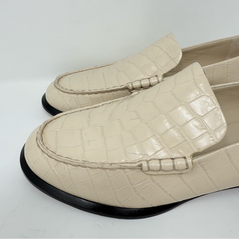 New Vince Naomi Loafer Birch Sand Croc Embossed Sz 7 - Picture 8 of 14